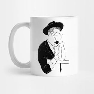 Orthodox jewish boy closing his face Mug